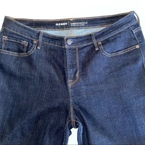 Old Navy Womens Curvy Profile Mid Rise size 14 Long Skinny Jeans Tall